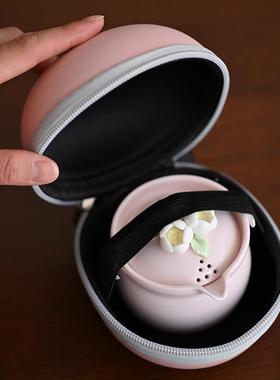 手茶工捏花户外旅30700快行茶具套装便携式随包身陶瓷客杯功夫茶