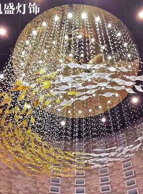 大酒店大堂型程装饰吊灯别墅会所售楼术部沙盘81294艺琉璃扭条工