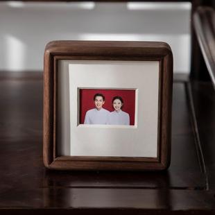 实木质相框台摆结成婚证收照藏框6寸734128寸艺术照装裱框洗片做