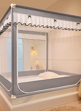 蚊帐家用2卧室0新25全底儿童防摔婴儿防止款掉床FLX免安装三开门