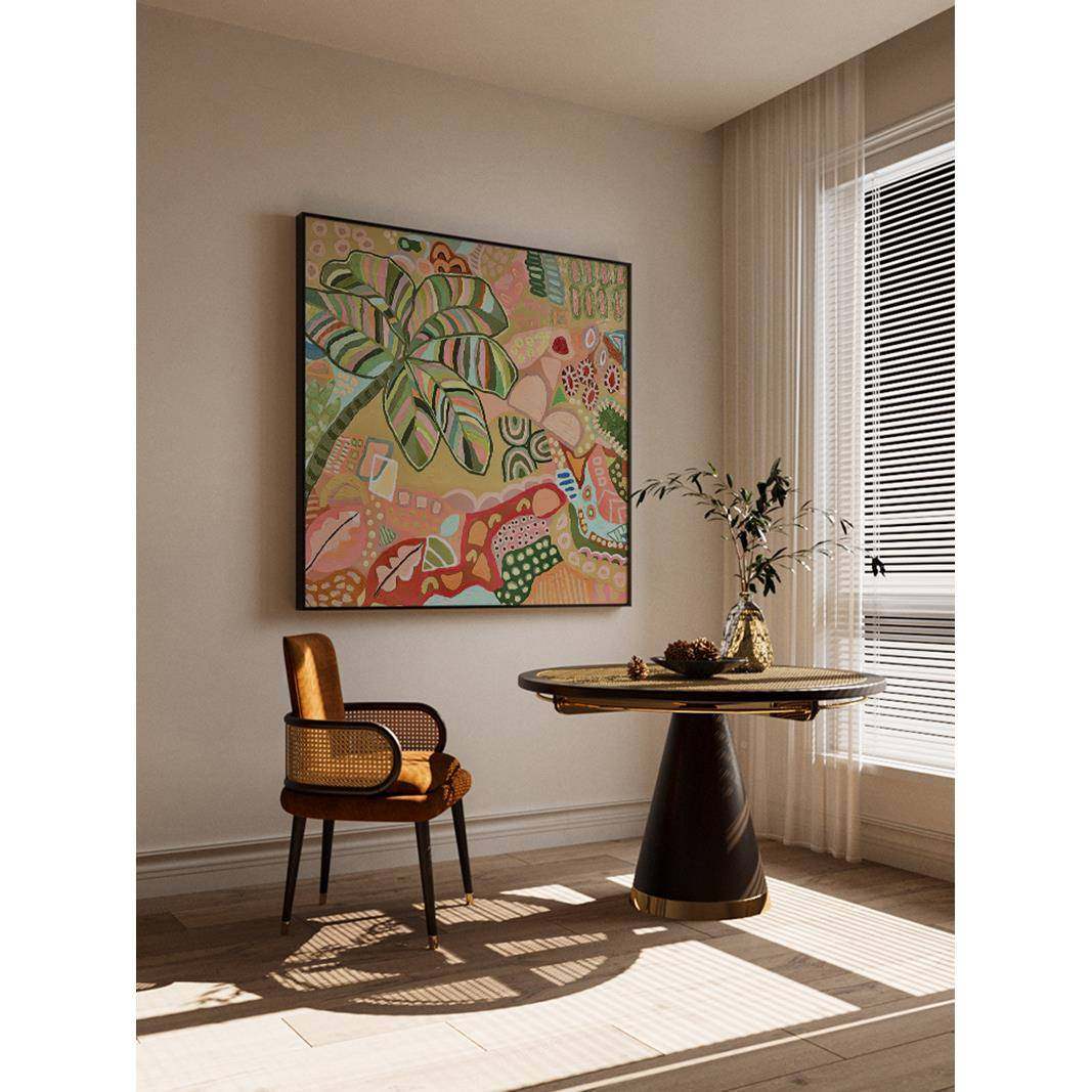 简现代复S-1843壁古画艺术高级感酒店客厅玄关装饰卧室背景约墙方