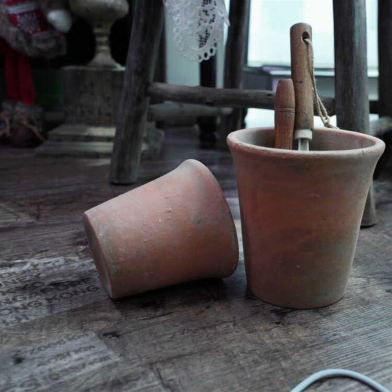 红陶简约花盆百搭透气透水室内室外花园蝴T蝶兰秋海棠花盆