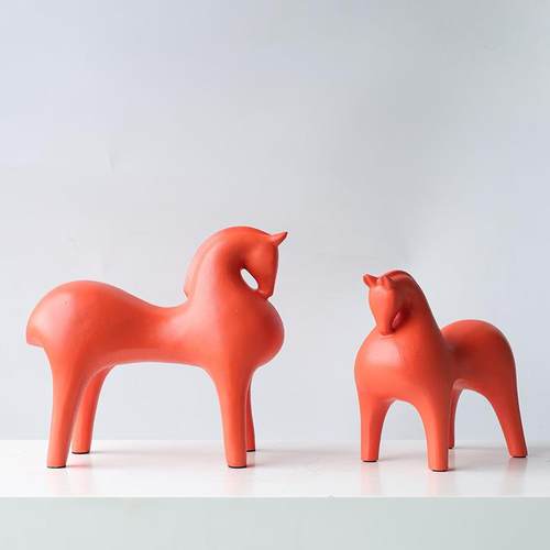 简现代抽象马摆北欧轻奢创意家居件样YGDD-011房办公约室板客厅玄