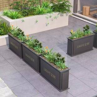 花箱户园外碳钢锈钢花槽隔艺断不长719方形花盆商业街售楼部铁艺