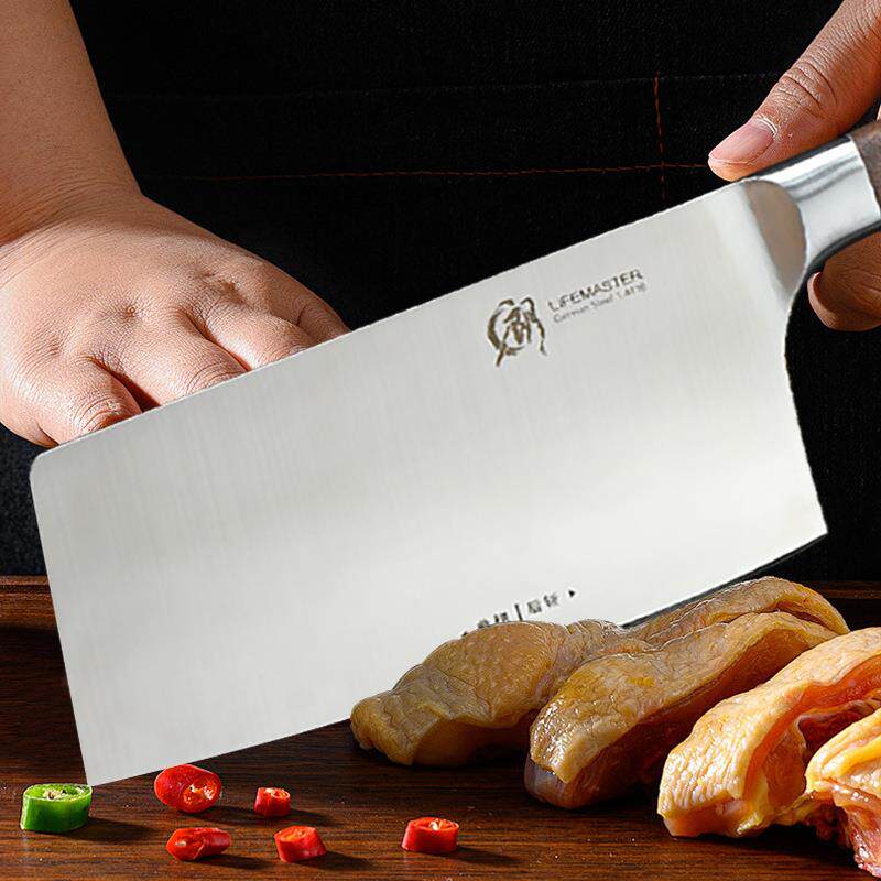 朗马厨一房家用锋利斩刀两用切切片刀剁骨式中切丝B291胡桃菜刀刀