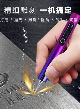 电动核打磨机雕刻笔电磨钻孔光珍珠抛机桃打孔小机型手持紫色主机