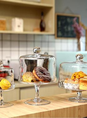 KSI6式欧大号玻璃蛋糕盘透防尘罩高脚水明果无品牌/盘甜品台面包