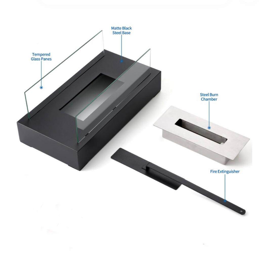 桌面长方形壁金属壁炉炉户外客便携式酒精壁炉灯厅火取长方形酒暖