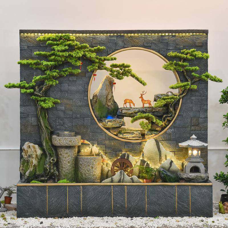 水幕墙假流水玄喷泉屏庭风装饰MRL客厅关景观摆件院鱼池循环山水
