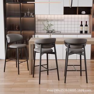 高脚吧椅轻奢大围椅现代凳酒吧椅子椅前台高岛台椅脚吧台酒吧高凳