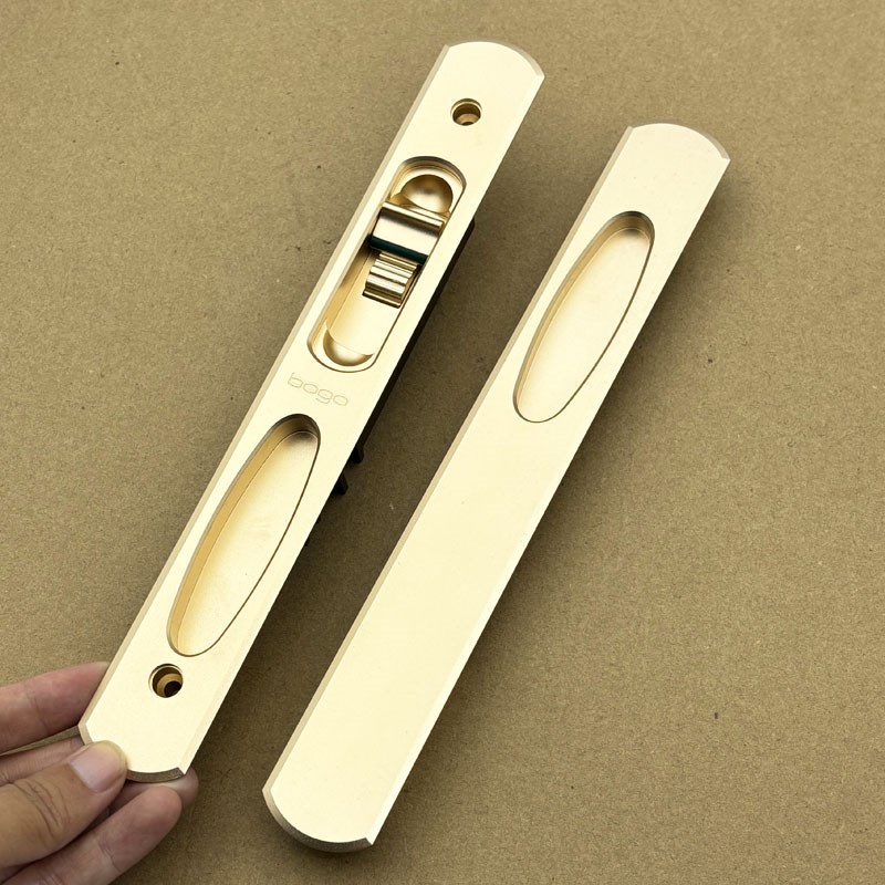 bogo老式铝合金推拉门凹面锁移门小凹弧阳台P门锁具条形双面钩锁