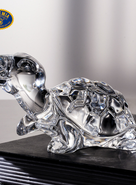 捷克进口BOgHEMIA水晶玻璃小动物摆件小乌龟小狗家居饰品日常送礼