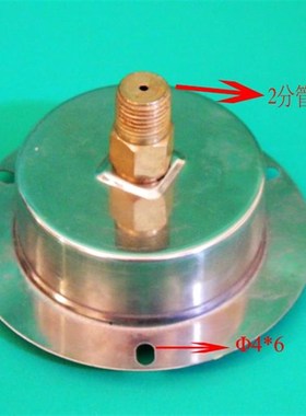 YN60ZT 10Kg/145Psi不锈钢轴向带边耐震充油压力表油压表面板式