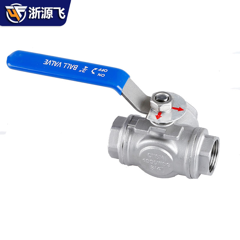 304不锈钢阀门Q14F/Q15F-16P三通球阀丝扣内螺纹T型L型3分4分6分