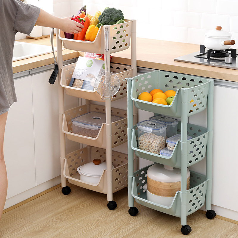 塑料厨房蔬菜置物架落地多层储物筐用品家用水果菜篮子玩具收纳架