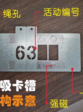 镂空喷漆模板数字磁铁磁吸附件活动可变字母编号卡槽分纤箱漏空字