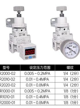 SMC精密调压阀IR2020/2010-02-BG/IR1000/IRV10/20负压真空调压阀