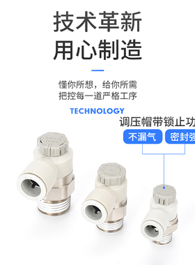 SMC型气缸排气节流阀AS2210调速控制阀AS1201F-M5-04A/3210-06-08