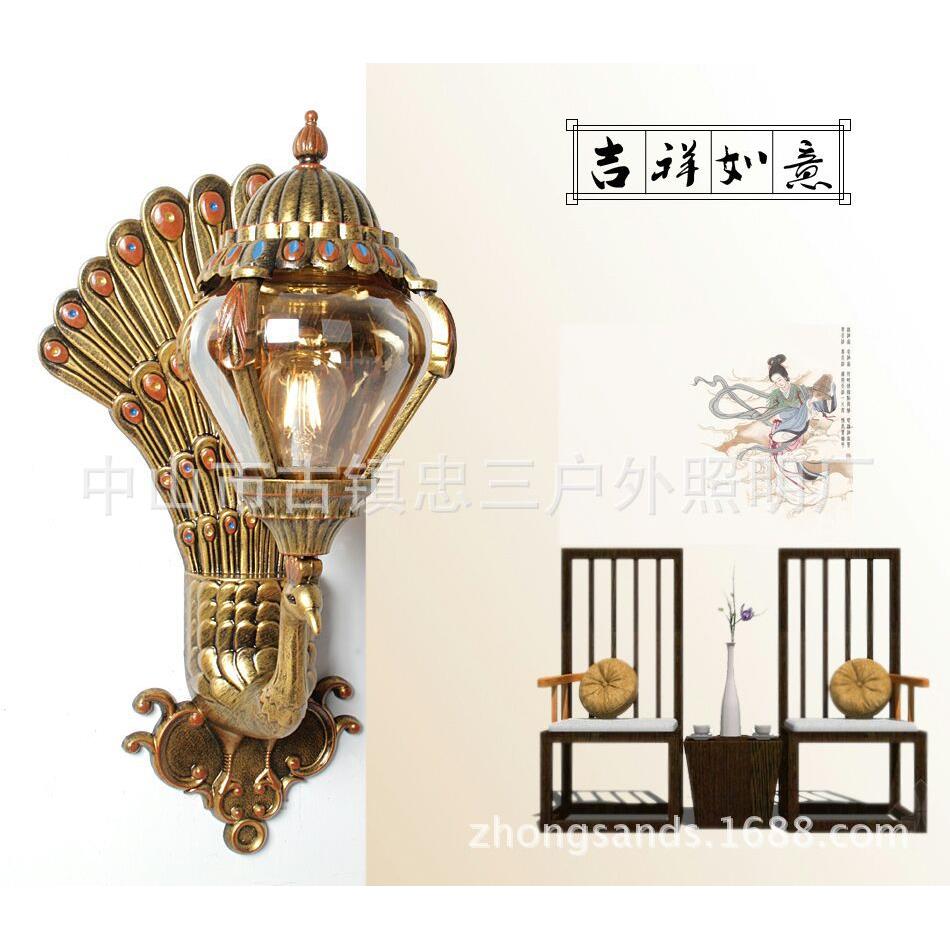 欧式复古户外壁灯厂家生产LED壁灯仿古壁灯孔雀壁式室内外壁灯