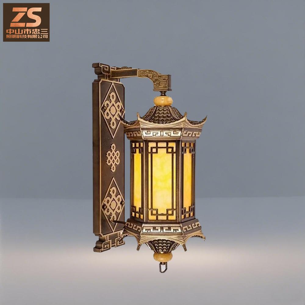 仿古壁灯中式复古定制款大门壁灯现代别墅门柱景观墙灯酒店民俗灯