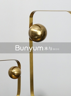 现代轻奢样板房间不n锈钢软装饰品家居客厅桌面创意艺术玄关柜摆