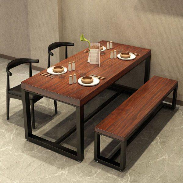 工业风铁艺实木餐桌椅组合餐馆酒吧休闲复古咖啡厅烧烤清吧饭店桌