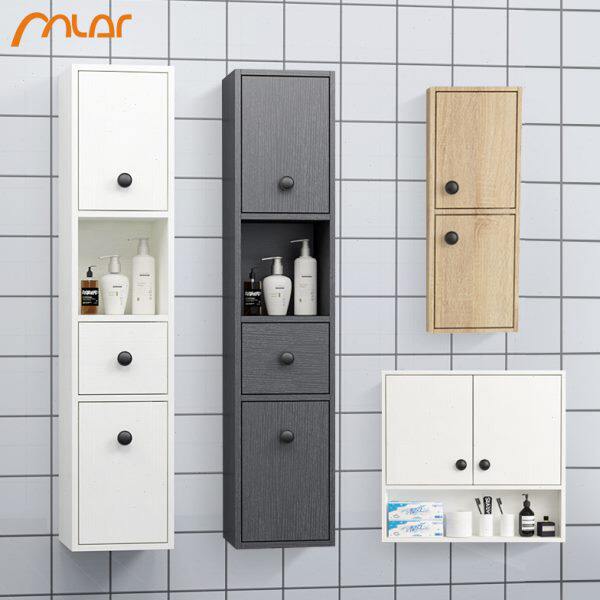 浴室柜小侧柜边柜挂壁挂墙式实木储物柜卫生间置物吊柜收纳柜组合