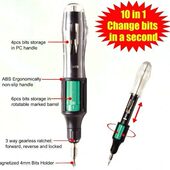 10合1棘轮螺丝刀 9810A 快速更换精密棘轮起子组 宝工SD