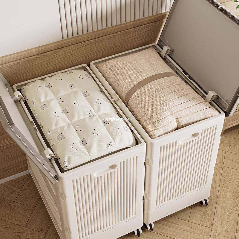 衣服收纳箱大容量家用翻盖带滑轮可折叠筐衣物整理被子储物柜,收纳整理,收纳箱,淘宝优惠券,粉丝福利购,淘宝优惠卷