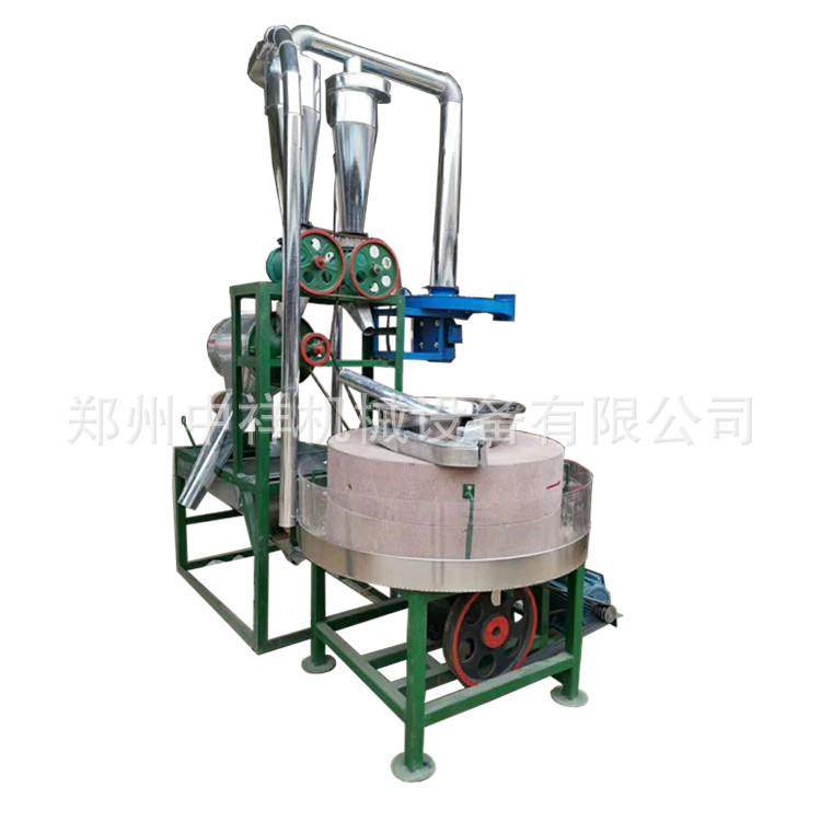 小型小麦面粉机电动石磨面粉机淀粉机面粉石磨成套设备