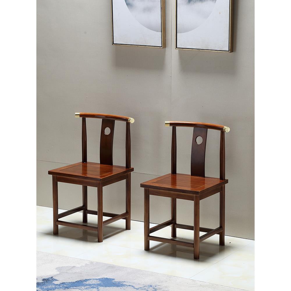 圈椅实木围椅太师椅月牙椅中式餐椅茶椅凳子家用茶几牛角椅官帽Q&