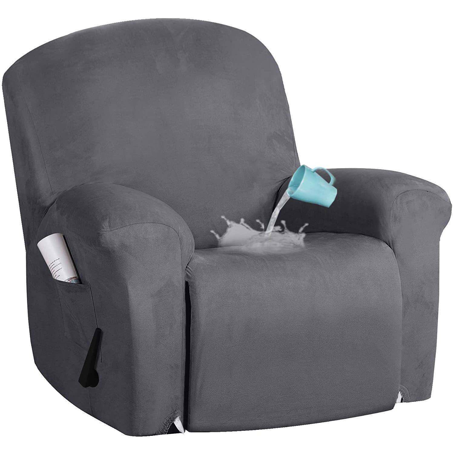 防水麂皮绒椅子套罩纯色全包躺椅套简约保护罩超柔滑摇椅沙发套罩