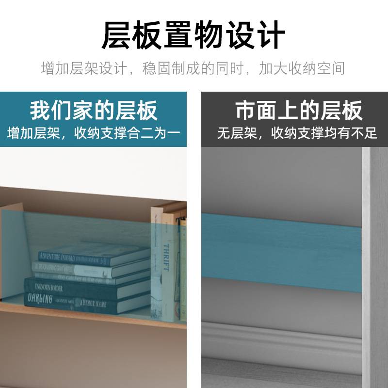 电脑桌现代家用书架收纳一体书桌公司办公桌子卧室书房学生学习桌