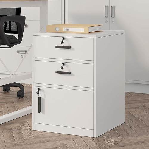 文件柜家用储物柜桌下矮柜档案柜落地办公室带锁收纳现代简约