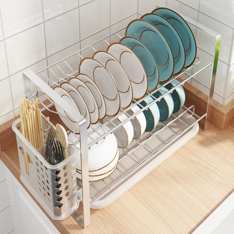 304不锈钢晾放碗盘碗筷碗架沥水架厨房置物架家用台面碗碟收纳架