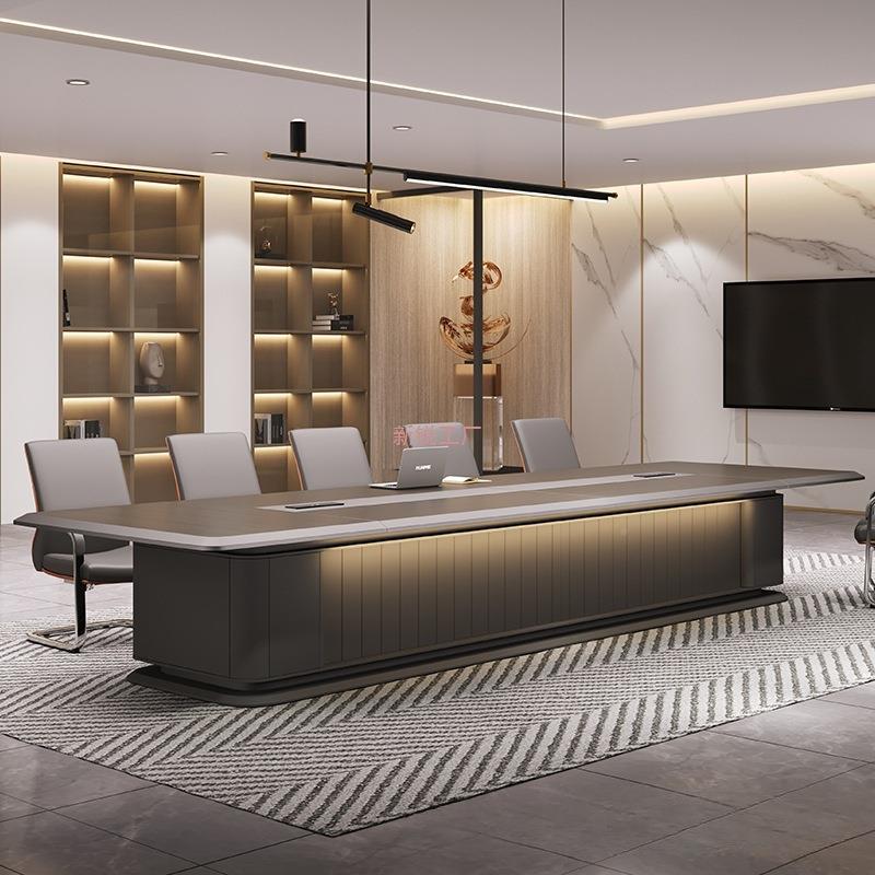 大型子办公烤漆10029A会会议桌长桌简约现代议洽谈桌室高端轻奢办