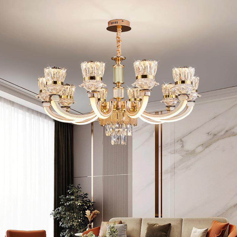 新款轻奢水晶吊灯客厅灯大厅主灯卧室餐厅灯欧式奢华高档别墅灯具,家装灯饰光源,智能吊灯,淘宝优惠券,粉丝福利购,淘宝优惠卷