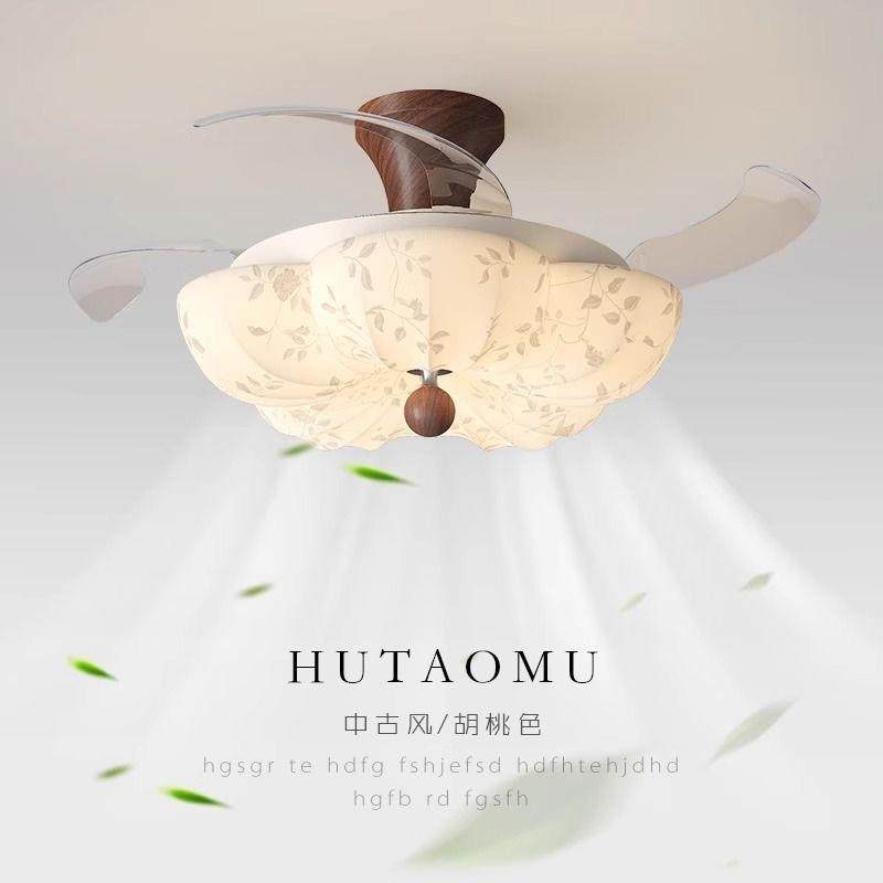 宋代美学全光谱护眼新中式布艺餐厅灯具主卧室一体吊扇吸顶风扇灯,家装灯饰光源,风扇灯,淘宝优惠券,粉丝福利购,淘宝优惠卷