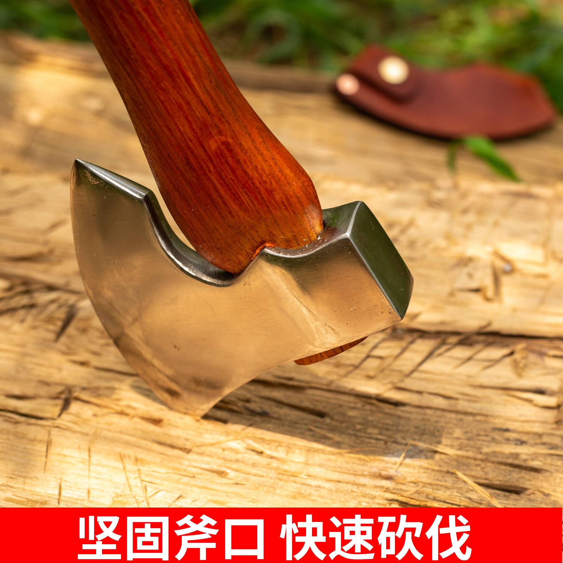65#锰钢户外迷你款把玩小手斧露营野餐劈柴工具野营斧多功能战斧