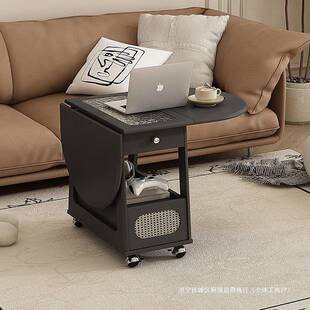 法式中古实木茶几小桌子60公分高客厅家用复古可移动折叠小垒德株