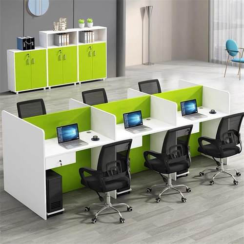 广州职员办公桌简约4人位桌椅组合员工6人隔断办公室屏风办公家具