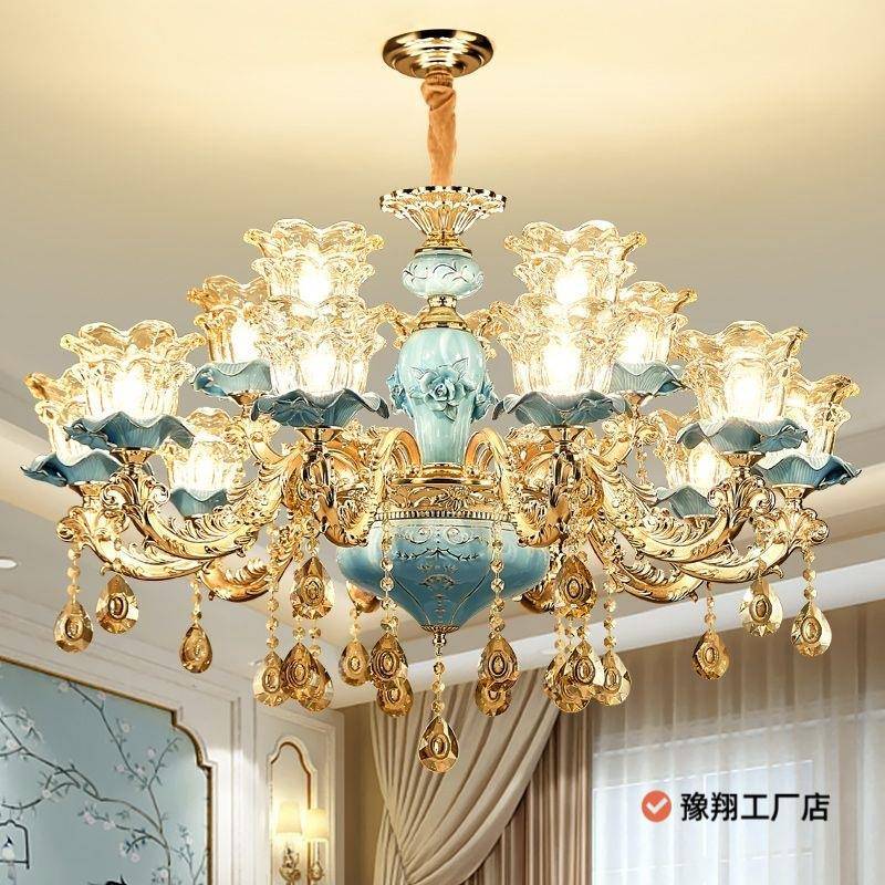 欧式灯家用简约轻奢吊灯简欧灯具餐厅吊灯卧室灯家庭灯具大全家用