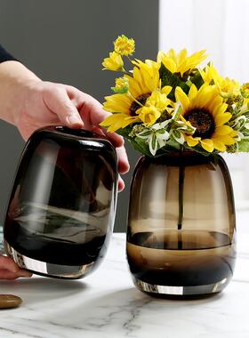 北欧玻璃透明 小号 日式简约创意家居餐桌装饰鲜花插花瓶摆件