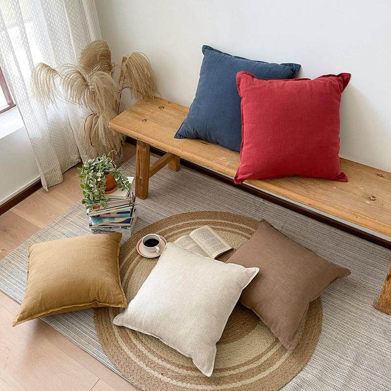 严选日式棉麻方形靠枕床头素色沙发抱枕套简约纯色靠垫含芯床靠背,居家布艺,抱枕被,淘宝优惠券,粉丝福利购,淘宝优惠卷