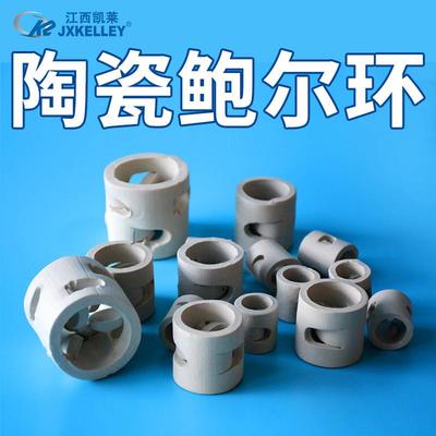 出售DN25陶瓷散堆填料耐高温腐蚀冷却塔陶瓷鲍尔环填料
