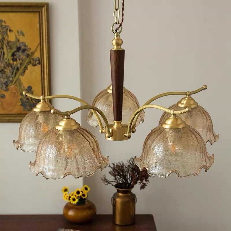 法式中古风客厅玻k璃吊灯2025年新款复古创意卧室主灯南洋餐厅灯