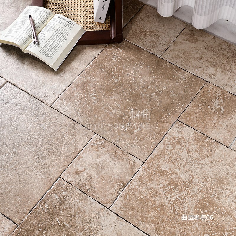 曲烂边古堡子母拼莱姆石彷古地砖瓷砖彷石材洞石庭院花Y园民宿别