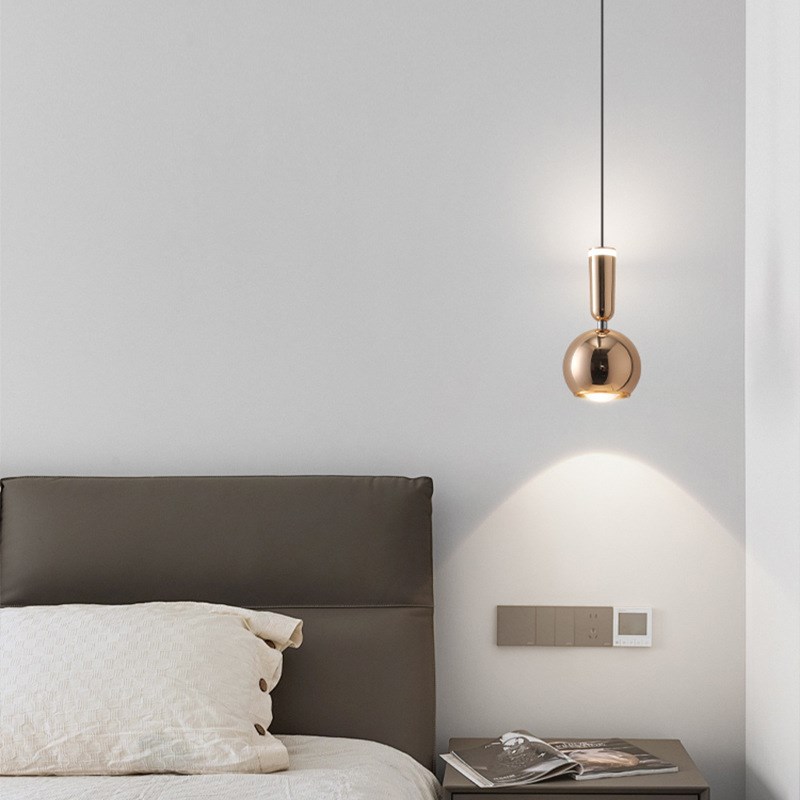主卧创意个性艺术极简现代简约酒店吧台升降吊线S灯卧室灯床头吊