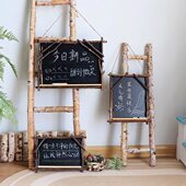 原木小黑板桦木墙面挂式 留言板拍摄道具摆件橱窗咖啡馆幼儿园装 饰