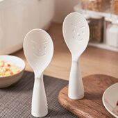 日本KM.1195.自立式 家居 不粘饭勺手柄盛米饭可立笑脸饭勺米木日式